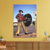 Cowboy-figuur toont de toeristen welkom in Scottsd Canvas Afdruk (Insitu (Woonkamer))