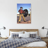 Cowboy-figuur toont de toeristen welkom in Scottsd Canvas Afdruk (Insitu (Slaapkamer))