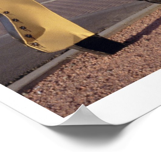 Cowboy-figuur toont de toeristen welkom in Scottsd Poster (Hoek)