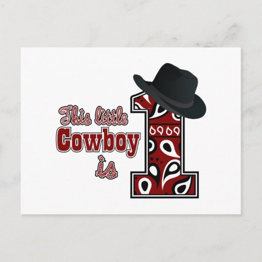 Cowboy First Birthday Briefkaart (Voorkant)