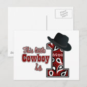 Cowboy First Birthday Briefkaart (Voorkant / Achterkant)