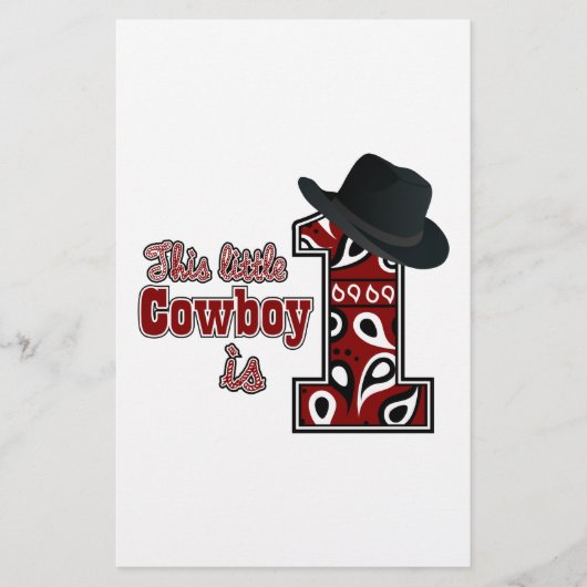 Cowboy First Birthday Briefpapier (Voorkant)