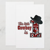 Cowboy First Birthday Briefpapier (Voorkant / Achterkant)