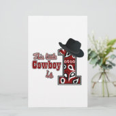 Cowboy First Birthday Briefpapier (Staand voorkant)