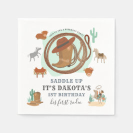 Cowboy First Birthday Servet