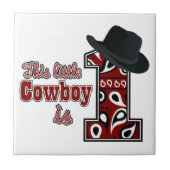 Cowboy First Birthday Tegeltje (Voorkant)