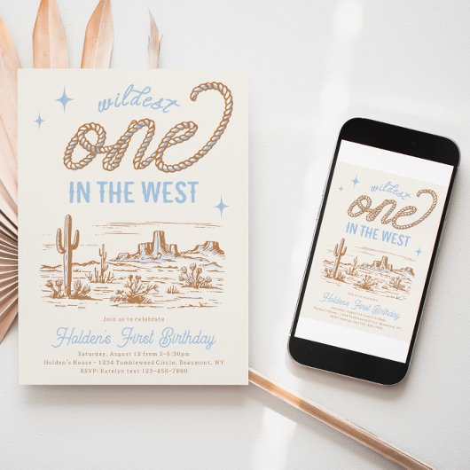 Cowboy First Birthday Uitnodiging