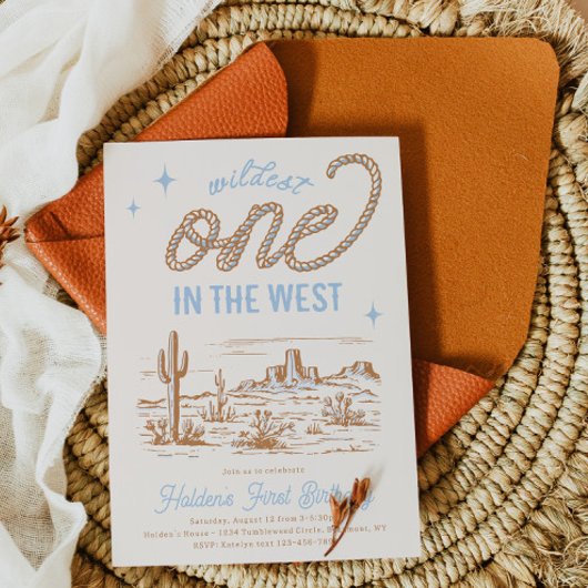 Cowboy First Birthday Uitnodiging