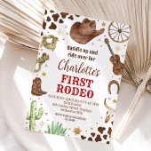 Cowboy First Rodeo 1st Birthday Kaart