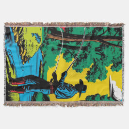 Cowboy Fisherman on River Bank Deken