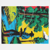 Cowboy Fisherman on Riverbank Fleece Blanket (Voorkant (Horizontaal))