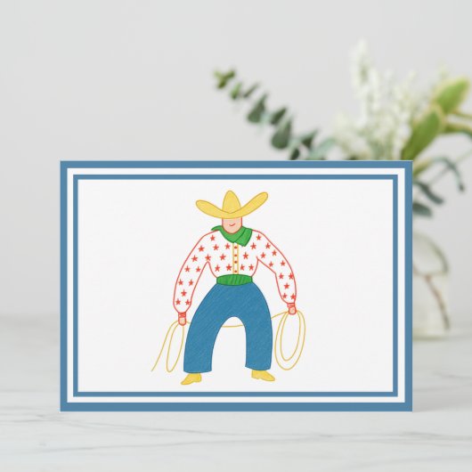  Cowboy Flat dank je kaart (Staand voorkant)