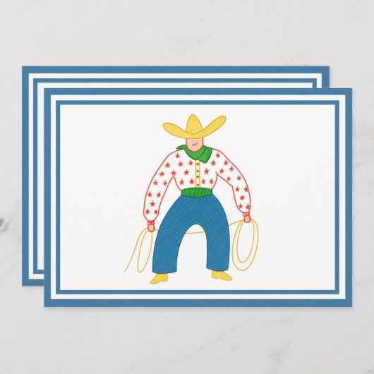  Cowboy Flat dank je kaart (Voorkant / Achterkant)