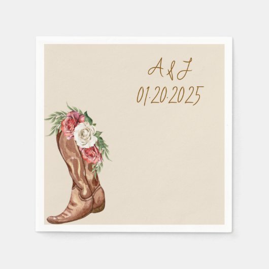 COWBOY FLORAL VRIJGEZELLENFEEST SERVET (Voorkant)