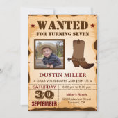 Cowboy Foto Gezocht Poster Birthday Party Kaart (Voorkant)
