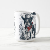 Cowboy Franse Bulldog  Alien western Koffiemok (Voorkant rechts)