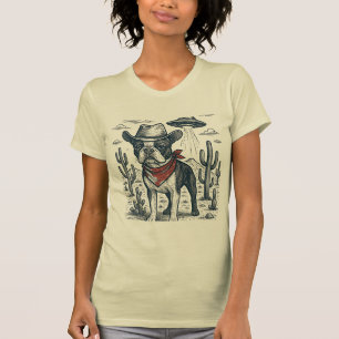 Cowboy Franse Bulldog  Alien western T-shirt