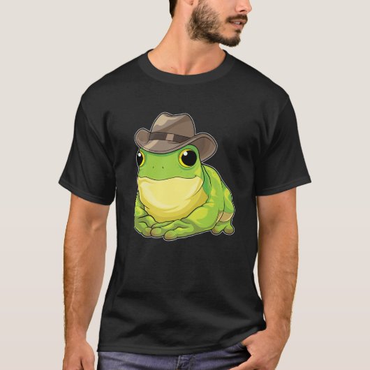 Cowboy Frog Funny Amphibian Western Toad T-shirt (Voorkant)