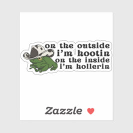 Cowboy Frog, Hootin en Hollerin - Frog Cowboy Pet Sticker