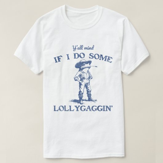 Cowboy Frog Lollygaggin Funny Design T-shirt (Design voorkant)