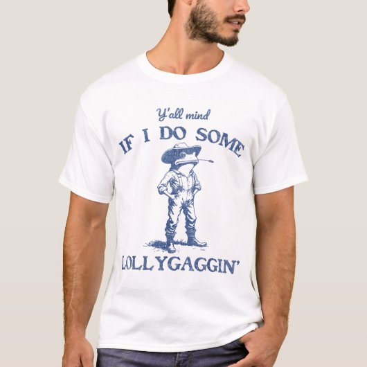 Cowboy Frog Lollygaggin Funny Design T-shirt (Voorkant)
