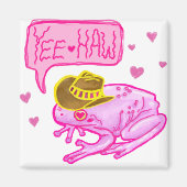 Cowboy Frog Yee Haw Design Magneet (Voorkant)