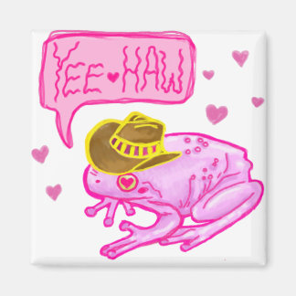 Cowboy Frog Yee Haw Design Magneet