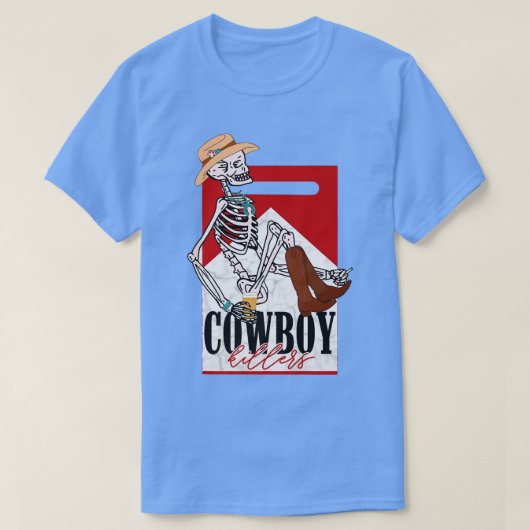 Cowboy Funny Cowboy Skeleton Westerne Zuidelijke L T-shirt (Design voorkant)