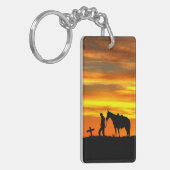 Cowboy Gebed met zonsondergang Sleutelhanger (Voorkant Links)