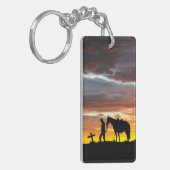 Cowboy Gebed met zonsondergang Sleutelhanger (Voorkant Links)