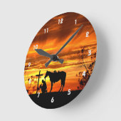 Cowboy Gebed Silhouet Wandklok (Hoek)