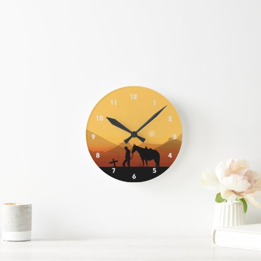 Cowboy Gebed Silhouet Wandklok (Huis)