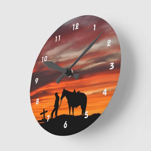 Cowboy Gebed Silhouet Wandklok (Hoek)