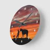 Cowboy Gebed Silhouet Wandklok (Hoek)