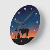 Cowboy Gebed Silhouet Wandklok (Hoek)