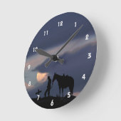 Cowboy Gebed Silhouet Wandklok (Hoek)