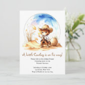 Cowboy-geïnspireerd thema Baby Boy Shower Kaart (Staand voorkant)