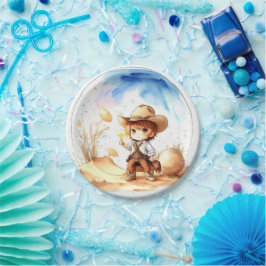 Cowboy-geïnspireerd thema Baby Boy Shower Papieren Bordje