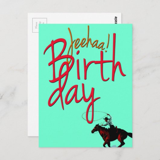 Cowboy Gelukkige Verjaardag Briefkaart (Voorkant / Achterkant)