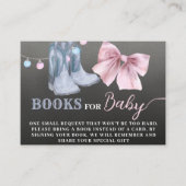 Cowboy gender onthult boeken voor een baby kaart. informatiekaartje (Voorkant)