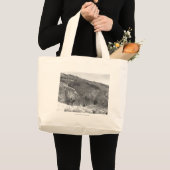 Cowboy gescheiden van zijn kudde. grote tote bag (Voorkant (product))