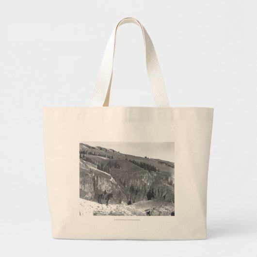 Cowboy gescheiden van zijn kudde. grote tote bag (Voorkant)