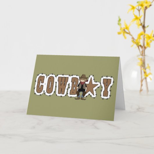 Cowboy Get Well - Westerne hulp bij ziekte en lets Kaart (Gele Bloem)