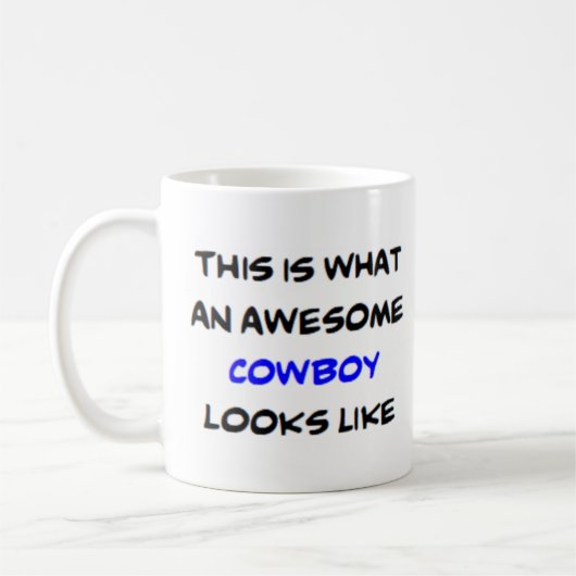 cowboy, geweldige koffiemok (Links)
