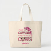 Cowboy GEWOON EEN COWGIRL GEMAKKELIJK AFGELEID DOO Grote Tote Bag (Voorkant)