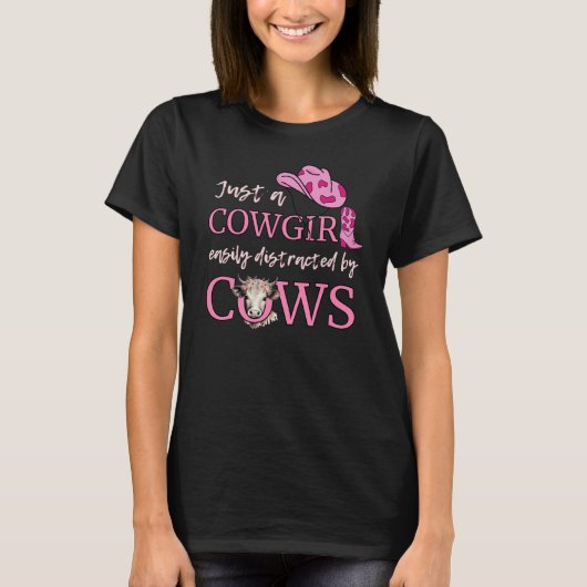 Cowboy GEWOON EEN COWGIRL GEMAKKELIJK AFGELEID DOO T-shirt (Voorkant)