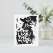 Cowboy Gezegde rijden als een windillustratie kuns Briefkaart (Staand voorkant)