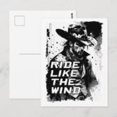 Cowboy Gezegde rijden als een windillustratie kuns Briefkaart (Voorkant / Achterkant)