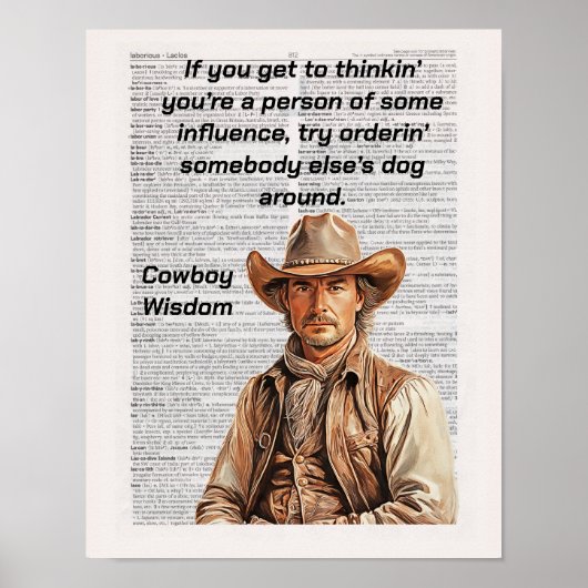 Cowboy Gezegden, Wisdom, als je denkt... Poster (Voorkant)