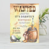 Cowboy Gezocht Birthday Kaart (Staand voorkant)